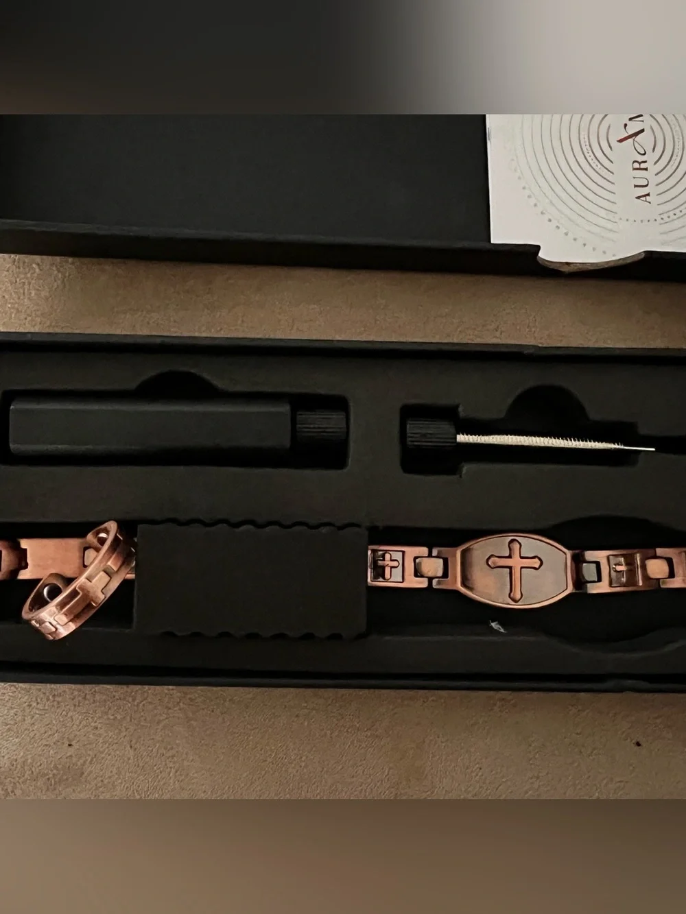 Copper Magnetic Therapy Bracelet and Ring Set